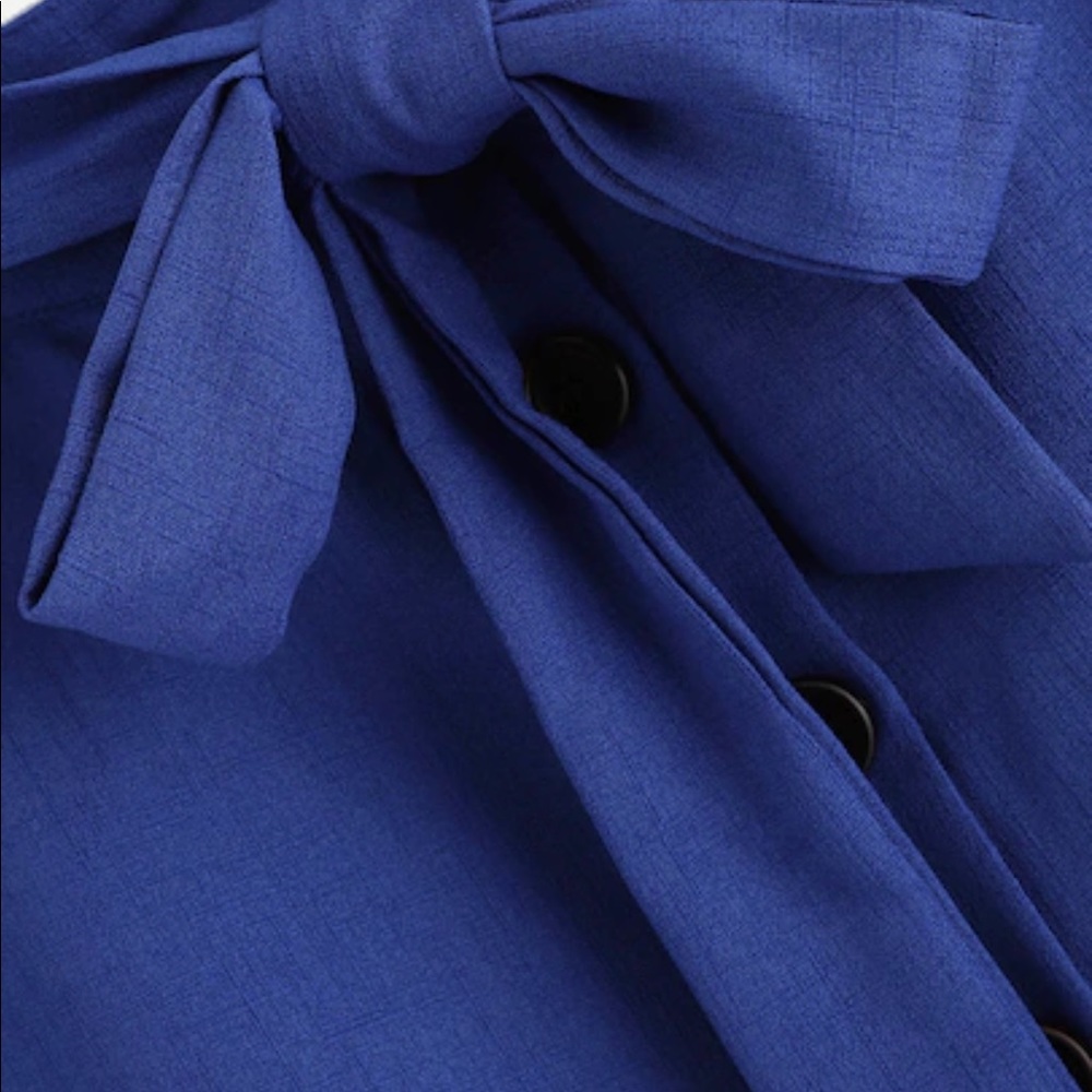 Tie Front Buttoned Ruffle Skirt - Picture 3 of 4